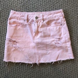 pacsun pink denim mini skirt
